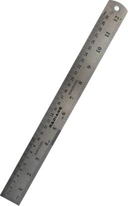 RADIAMS 12 Inches Stainless Steel Ruler, Metal Ruler with Conversion Table. Ruler