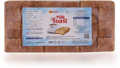 HARNAAM'S Milk Toast - Premium Crispy Bakery Rusk 450 g x 02 packs Milk flavored Milk Rusk