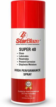 Star Blaze Super 40, 5-in-1 Multifunctional High-Performance Spray, Plastic-Safe, CFC-Free Rust Removal Aerosol Spray (400 ml)