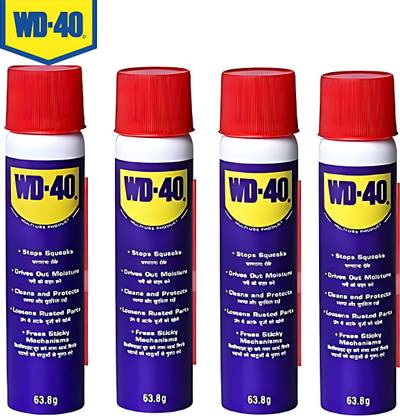 WD40 WD-40 Multipurpose Spray 4-Pack (63.8g Each) - Unlocks, Cleans, Removes Adhesive Rust Removal Aerosol Spray