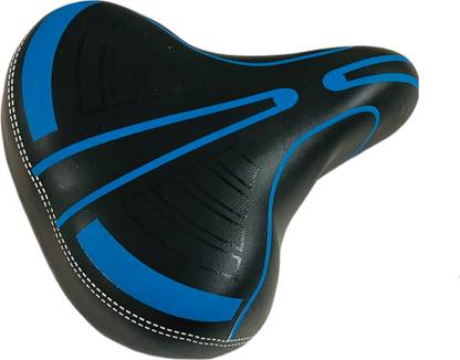 ShreNik Bicycle Saddle Cycle Seat Wide Suspension PU Form Mountain Bikes Black-Blue Saddle