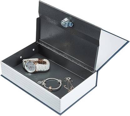 SILLYGUDY Hidden Secret Safe with Key Lock Portable Security Box for Cash, Jewelry Safe Locker