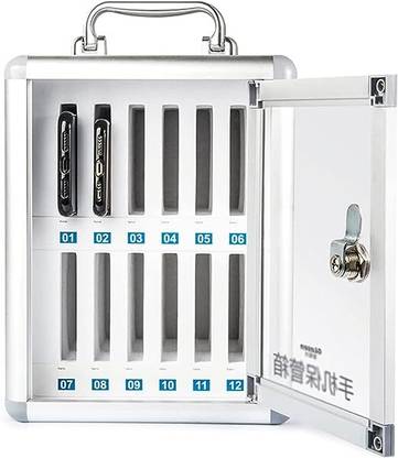 Bellveen Cell Phone Locker 12 Slots Metal Mobile Phone Storage Box Storage Safe Locker