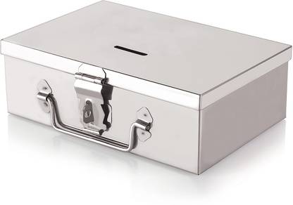 Crevita Storage, Cash Box for Shop Counter Drawer with 1 Removable Tray Safe Locker