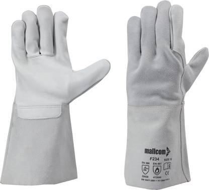 Mallcom F234 Natural grain Welder Safety Gloves (Pack of 1) Leather  Safety Gloves