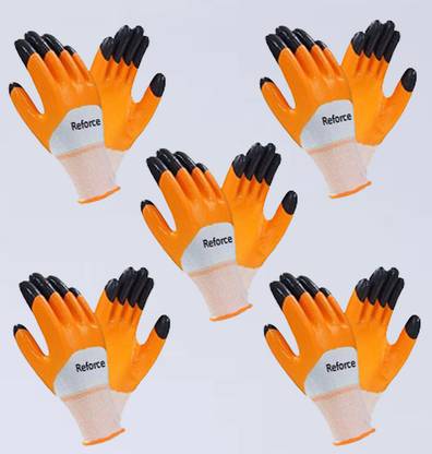 PulGos 5 PAIR_A Cut Resistant Protection with Rubber Grade Wet and Dry. Glove Nitrile Safety Gloves
