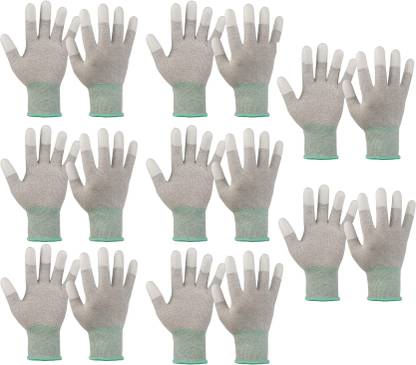 RBGIIT ESD Grey Safety Gloves Carbon Fibre with Anti - Static Technology Snug Fit K0 Gardening Shoulder Glove