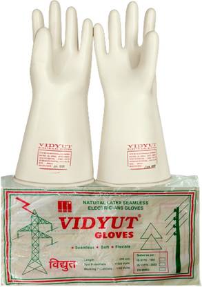 vidyut ELECTRICAL SAFETY HAND GLOVES 11 KVA PACK OF 1 PAIR Rubber  Safety Gloves
