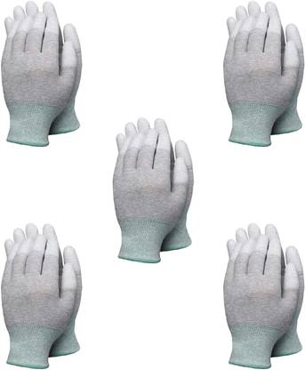 DISHIVA 5 Pairs Anti-Static ESD Gloves for PC Building, Computer Installation & Repair, Nylon  Safety Gloves