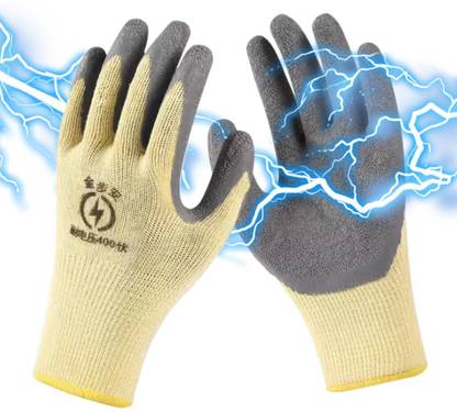 ORTIZA Electrical Insulated Gloves Full Palm Rubberization 400V High Voltage Resistance Garden Tool Kit