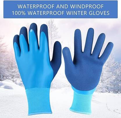 STYLERA 1 Pairs Waterproof Work Gloves Liquid Proof Double Coated Working Gloves Nitrile, Nylon  Safety Gloves