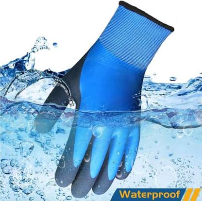 STYLERA 1 PAIR Waterproof Work Gloves Liquid Proof Double Coated Working Multi Purpose Nitrile  Safety Gloves