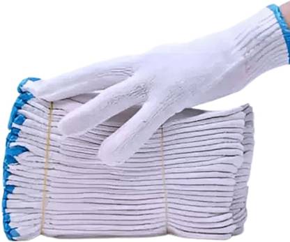 tick mark 5Pairs Cotton Hand Gloves For Painter Mechanic Industrial Hard Work Nylon, Polyester Safety Gloves