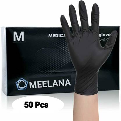 meelana Powder Free Nitrile Gloves For Multiple Purpose Use Nitrile  Safety Gloves