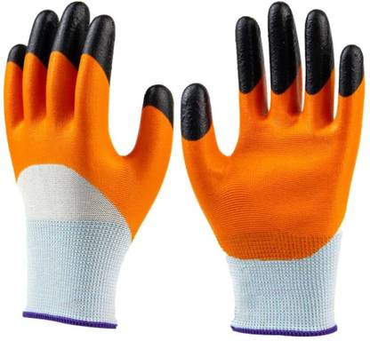ZELOX Nylon Anti Cut Resistant Hand Gloves Cotton Wrist.(Pack of 5 Pair) Nylon  Safety Gloves
