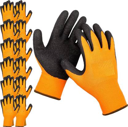 Wishpool Anti Cut Safety Hand Gloves Multicolor (6 Pairs) for Maintenance Work Nylon  Safety Gloves