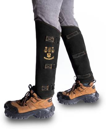 HANMECH Leather Snake Gaiters - Premium Snake Bite Protection for Outdoor Safety Leather  Safety Gloves