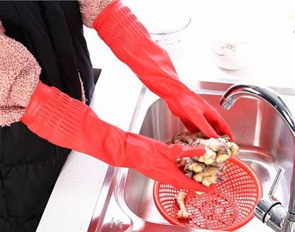RBGIIT Rubber Dishwashing Glove Kitchen Cleaning Gloves Get free Cleaning Cloth Reusable Household Medium Waterblock Gloves for Washing Dish, House, Bathroom, Gardening, Laundry, Pet Care,Garden Work,Indrustry Worker , Chemical Factory Wrokers , Water Plant Safe Skin,Paint Cleaning Safety Gloves For Men Women Girls Boys Universal Unisex All People Use Like Cleaning Safety Garden Typw Gloves rb3 Wet and Dry Disposable Glove