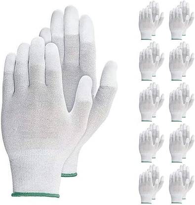 SS & WW Electronic Workshop ESD Safety Gloves ( PACK OF 10 PAIR ) Polyester  Safety Gloves