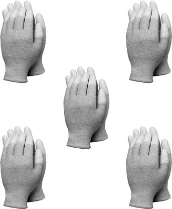 DISHIVA 5 Pairs Anti-Static ESD Gloves for PC Building, Computer Installation & Repair, Nylon  Safety Gloves