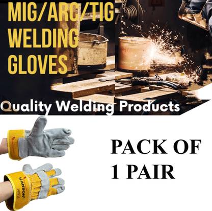 MALFAH ENTERPRISES Hanbon 38211 Safety Gloves Wear and Tear Resistant (pack of 1) Leather  Safety Gloves