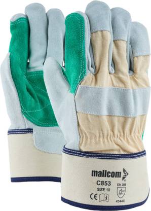 Mallcom C853 Natural grain Canadian Safety Gloves (Pack of 1) Leather, Rubber  Safety Gloves