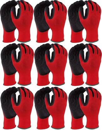 Masox Store Washable Reusable Nitrile Coated Cut Proof Cotton Kitchen Garden Y16 Wet and Dry Glove Set
