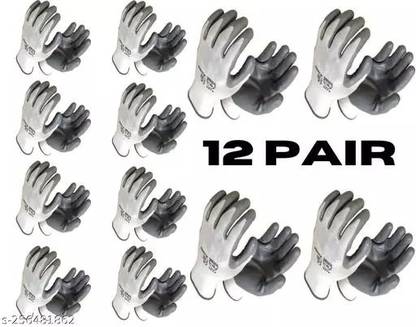 TASHKURST 12 Pair Anti Cutting Cut Resistant Hand Safety Gloves Rubber  Safety Gloves