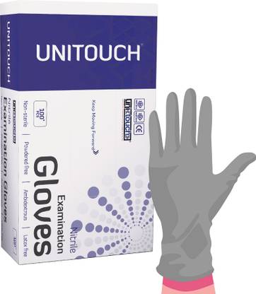 Unitouch Nitrile medical gloves/Examination Gloves/Food Handling Gloves Pack of 100 Nitrile  Safety Gloves