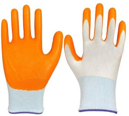 RBGIIT Nylon Safety Industrial Work Hand Gloves Comfort Fit, Latex Coated Firm Grip K0 Boxing Gloves