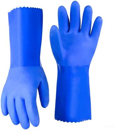 Donizard 14 Inch PVC Chemical Resistant Glove for Acid Alkali and Oil Protection Non-Slip Rubber  Safety Gloves