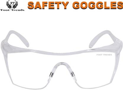 foot trends Pack Of 1 Polycarbonate Wrap-Around Eye Protection Industrial Black Safety Goggles For Laboratory, Power Tool, Wood-working  Safety Goggle