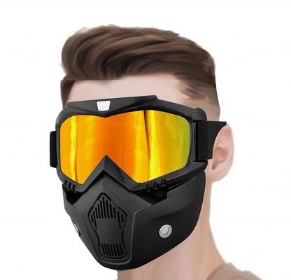 Black mirror Stylish safety goggle mask for bike motorcycle cycle with helmet and eye glasses safe Blowtorch  Safety Goggle