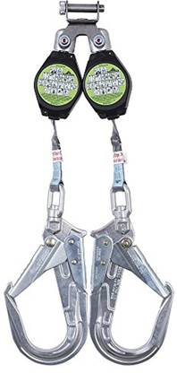 Peakworks Fall Protection Dual Self Retracting Lifeline (Srl) With Webbing 2 Rebar/Form Safety Harness