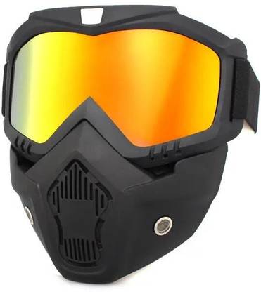 WESSER GOLD Goggle Mask Anti Scratch UV Protective Face & Eyewear Windproof Dirt Shield With Soft Foam Padded Detachable Mouth Filter Blowtorch  Safety Goggle