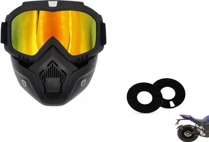 acube mart Bike Riding Goggles Face Mask mask yellow with WHEEL DISC cover for 17inch wheel Welding  Safety Goggle