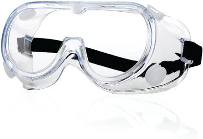 Robustt Safety Goggles for Chemical Protection | Adjustable Strap | Minimum Lens Fogging | Pack of 1 | Transparent Laboratory  Safety Goggle