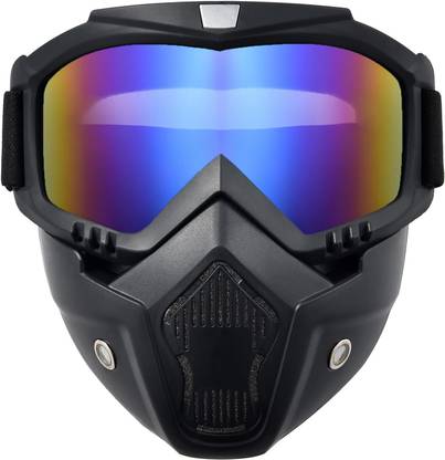 Gentle e kart Motorcycle Goggle Mask For Bikers Day Night Vision Anti Scratch UV Protective Resistant Wind & Dust Proof With Detachable Helmet Use Men And Women (Rainbow) Blowtorch  Safety Goggle