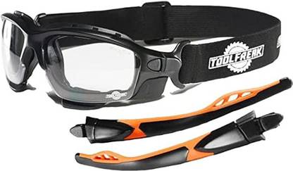 Toolfreak Spoggles Safety Glasses Ansi Z87 Rated Foam Padded Clear Distortion Free Power Tool  Safety Goggle