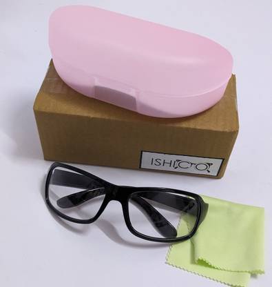 ISHICO Premium Quality Safety Goggles, Protective Eyewear Clear lens with Pink Case Safety Goggles, Protective Glasses, Safety Glasses Laboratory, Power Tool, Blowtorch, Welding, Wood-working  Safety Goggle