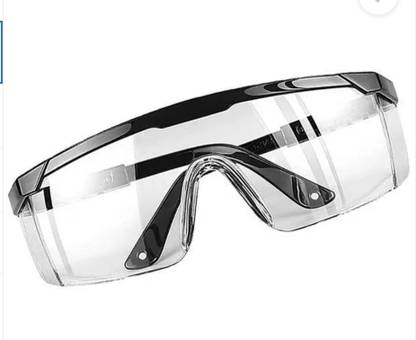 Quantum Retail Eye Protection Safety Goggles Glasses Anti-Droplets Protective Eyeglass with Clear Polycarbonate Lens for Power Tool, Welding, Laboratory, Wood-working, Medical Lab, Driving, Laboratory Safety Goggle (Free-size) ( Pack of 1 ) Power Tool, Welding, Laboratory, Blowtorch, Wood-working  Safety Goggle
