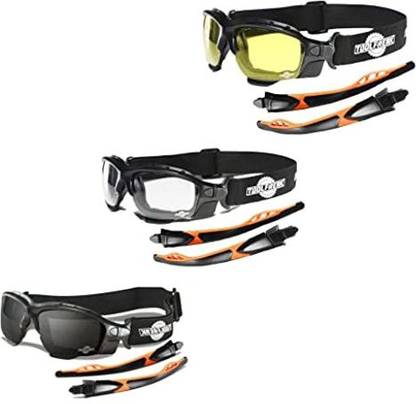 Toolfreak Spoggles Safety Glasses Clear Smoke And Yellow Tinted Polycarbonate Lens Mega Power Tool  Safety Goggle