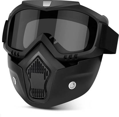 PROKONAI Protective BLACK TINT Bike Riding Face Mask, Face Shield Motorcycle Goggle Z0421 UV Protective Face, Soft Foam Padded Biking Cycling Bike Cycle (BLACK TINTED) Blowtorch, Laboratory, Power Tool, Welding, Wood-working  Safety Goggle