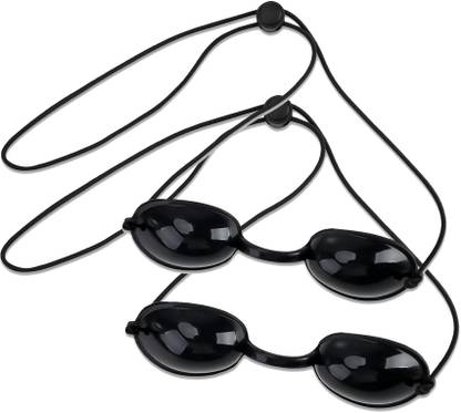 AJICA IPL and ND-Yag Laser Light Protective Safety Googles for UV & LED Light Therapy Silicone Soft Durable Eye Lap Eyepatch Black Safety for IPL Laser Infrared Light Blowtorch  Safety Goggle