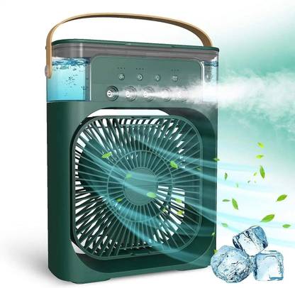 JAIN ELECTRONICS Air Mini Portable USB Cooler Fan Breeze Wind Conditioner Mist Spray Humidifier Cold Speed Electric Frosty Summer Home Office Car Travel Ice Fan LED Light Desk USB Humidifier