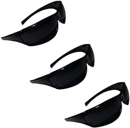 Q8 Twinkle Dark Black Welding Safety Glass Only For Welding Purpose - Safety Glass Pack of 3 - Welding  Safety Goggle