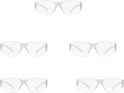 Karam ES001 (Pack of 5 ), Safety Goggles, Polycarbonate Clear Lens & Anti Pollution Eyewear for Multipurpose Use In Riding Motorcycle, Power Tool, Laboratory, Wood-working  Safety Goggle
