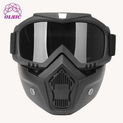 Olsic 100% New Black Goggle Face Mask Anti Scratch UV Protective Face. Windproof Dirt Shield With Soft Foam Padded Detachable Safety Goggle2 Safety Visor