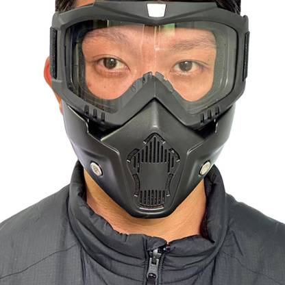 Olsic ® Motorcycle White Goggle Mask Fun Face Mask Full Face Mask Windproof Goggles6 Mask Goggles Bike Off-Road Racing Glasses Blowtorch Safety Goggle Safety Visor