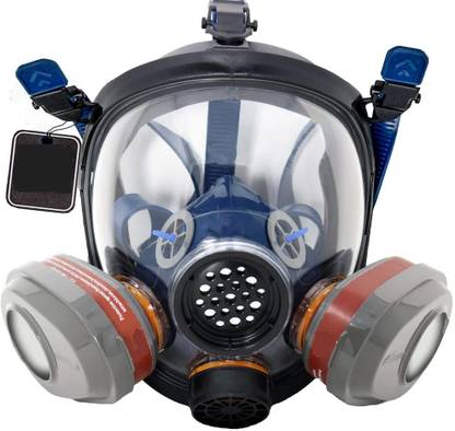 PPEPLUS ?S100-1 Silicone Professional Survival Anti-Dust Full Face Gas Mask Respirator Safety Visor